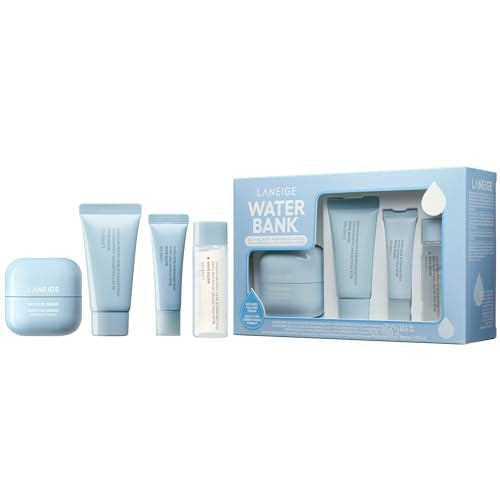 LANEIGE Water Bank Hydration Set: Hyaluronic Acid, Barrier-Boosting Hydration, Full Sized, Travel Sized