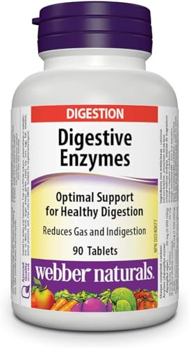 Webber Naturals Digestive Enzymes for Proteins and Carbohydrates, 90 Tablets