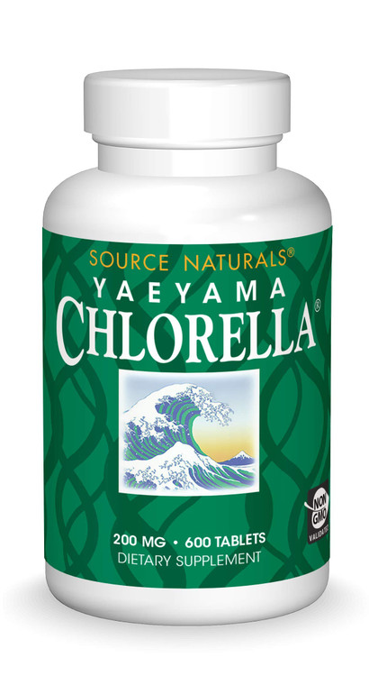 Source Naturals Yaeyama Chlorella Green Superfood, Plant-Based B12* - 200 mg, 600 Tablets