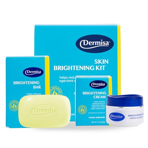 Dermisa Brightening Kit - Includes Brightening Cream 1.5oz & Brightening Bar 3.0oz | Skincare Duo with Natural Botanical Extracts for a Radiant, Smoo