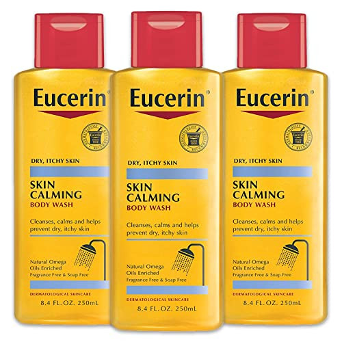 Eucerin Skin Calming Body Wash - Cleanses and Calms to Help Prevent Dry, Itchy Skin - 8.4 fl. oz. Bottle (Pack of 3)