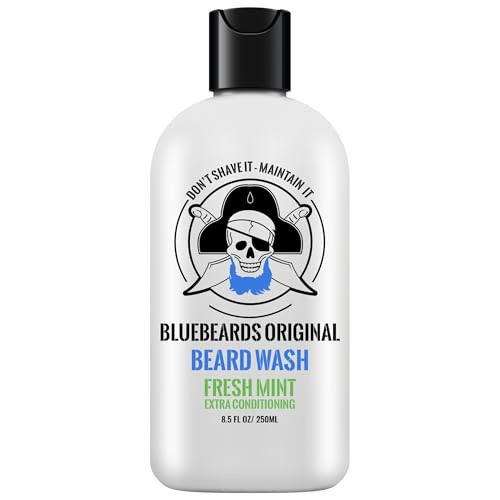 Bluebeards Original Fresh Mint Beard Care for Men, 8.5 oz. - Natural Peppermint Oil Formula for Deep Cleansing, Softening, and Conditioning Beard and