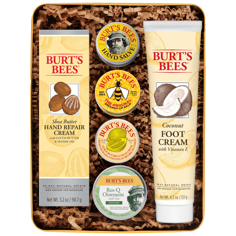 Burt's Bees Gifts Ideas - Classics Set, 6 Products in Giftable Tin  Cuticle Cream, Hand Salve, Lip Balm, Res-Q Ointment, Hand Repair and Foot Cream