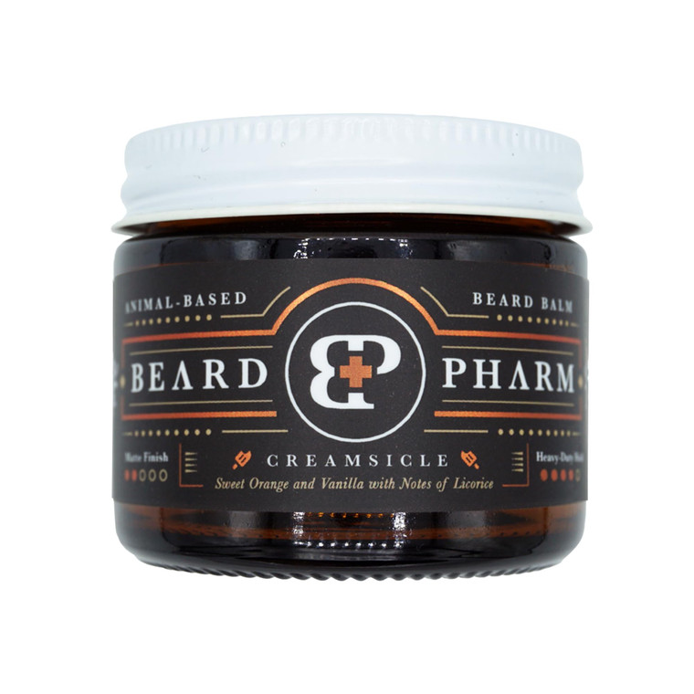 BeardPharm Premium Animal Based Beard Balm for Conditioning, Hold, and Control - Handcrafted with Tallow & Lanolin - Long-Lasting Scent - Non-Greasy