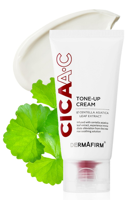 DERMAFIRM CICA AC Tone Up Cream 1.69 oz | Centella Asiatica Face Cream for Dry & Sensitive Skin | Korean Skincare Beauty Product Facial Moisturizer |