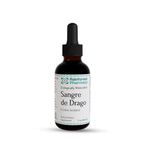 Sangre de Drago (or grado) Peruvian Dragons Blood Liquid (2oz) | 100% Pure Liquid Sap Ecologically Wildcrafted Croton Lechleri Dragons Blood for Di