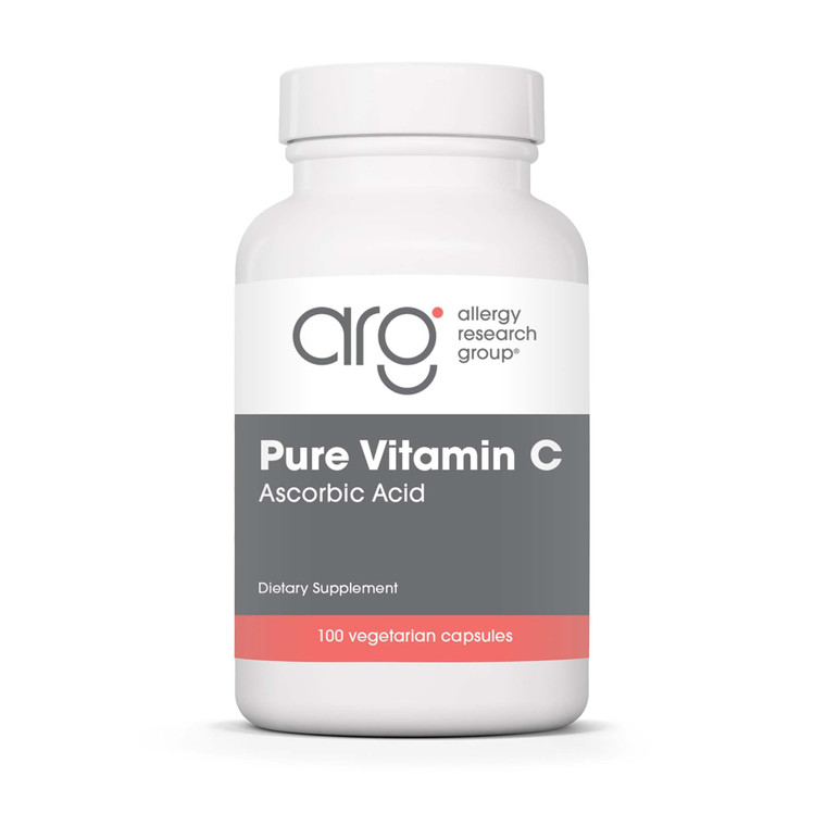 Allergy Research Group Pure Vitamin C Supplement - Ascorbic Acid, 1000mg Organic Vitamin C, High Potency, Unbuffered, Mild Acidity, Vegetarian Capsul