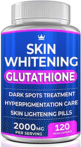 Glutathione Whitening Pills - 120 Capsules 2000mg Glutathione - Effective Skin Lightening Supplement - Dark Spots, Melasma & Acne Scar Remover, Hyper