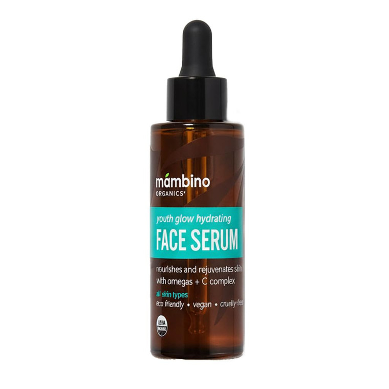 Mambino Organics Youth Glow Hydrating Serum  Organic, Face Serum with Namibian Marula  Nourishing Omegas & Vitamin C for Dryness, Dark Spots, Dulln