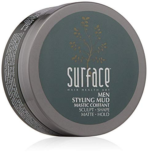 SURFACE Hair Men Styling Mud - Flax and Bamboo Provide Flexible Strong Fibers to Shape Sculpt and Hold Your Matte Style - 2.25 oz
