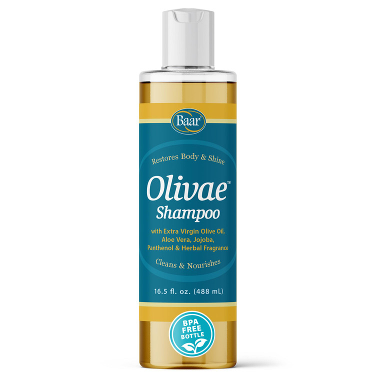 Baar Olivae Shampoo, Formulated with Organic Olive Oil to Nourish & Cleanse, Infused with Aloe Vera, Jojoba Oil & Proteins to Repair Dry Damaged Hair