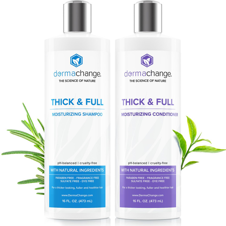 Hair Growth Shampoo and Conditioner for Men and Women - Dry Scalp Treatment, Moisturizing Shampoo and Conditioner - Sulfate Free and Fragrance-Free -