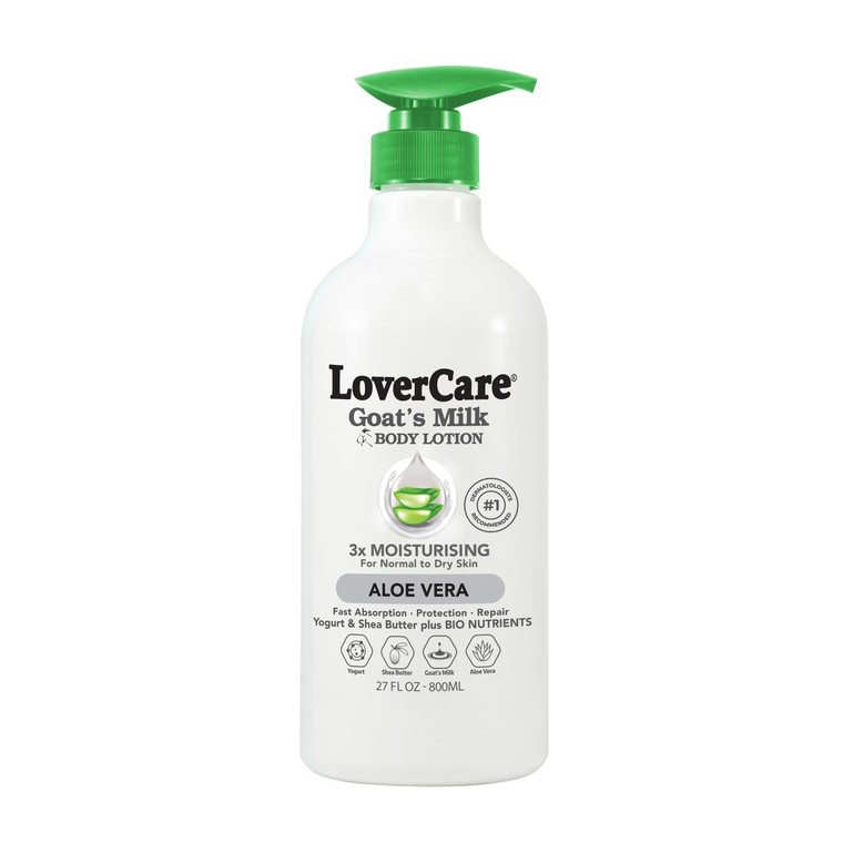 Lovercare Goat Milk Body Lotion for Dry Skin Aloe Vera 27.05 oz (800ml) - Single