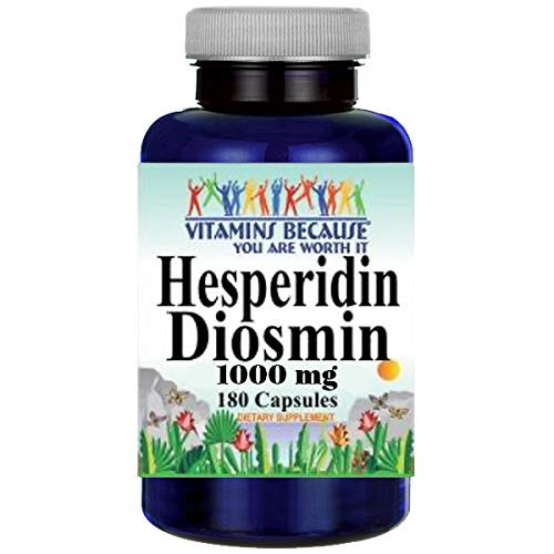 Hesperidin Diosmin 180 Capsules 50mg/450mg - (Non-GMO, Gluten Free) Promotes Lymphatic Drainage & Supports Circulation - Made in USA - Vitamins Becau