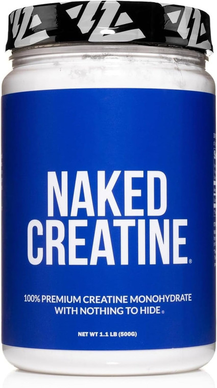 NAKED Pure Micronized Creatine Monohydrate Powder - Unflavored, 500g, 1.1lb Bulk - Vegan, Non-GMO, Gluten-Free, Soy-Free, No Fillers, Supports Muscle