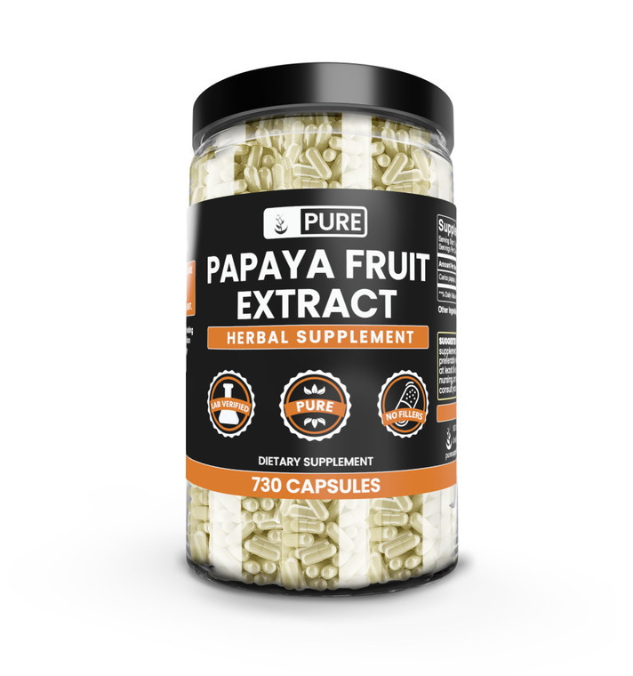 Pure Original Ingredients Papaya Extract (730 Capsules) No Magnesium Or Rice Fillers, Always Pure, Lab Verified