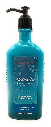 Bath & Body Works Aromatherapy Meditative Ocean Waves - Bergamot Cedarwood Sea Minerals + Aloe Body Lotion, 6.5 Ounce
