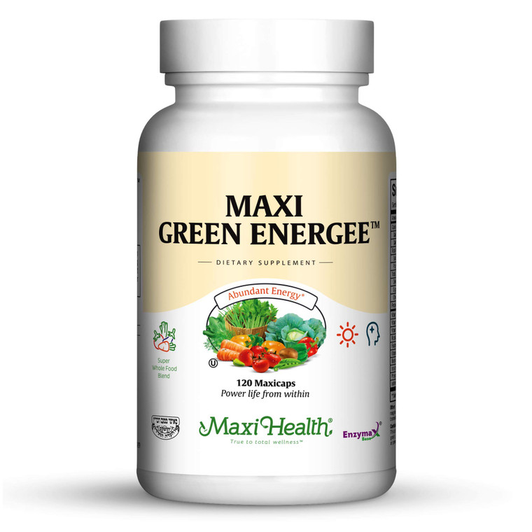Maxi Health Green Energee - Super Whole Food Blend - Supplement - 120 Capsules - Kosher