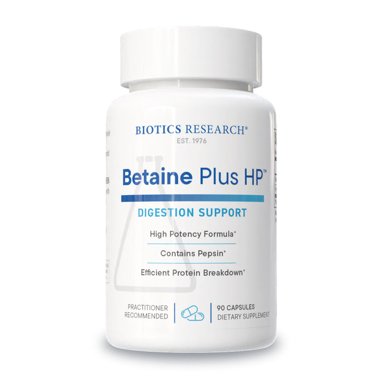 Biotics Research Betaine Plus HP - High Potency Hydrochloric Acid Supplement, Supports Digestive Function 90 Capsules