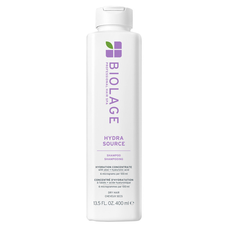 Biolage Hydra Source Shampoo - Softens, Moisturizes & Adds Shine, For Dry Hair, Infused with Micro-Filtered Aloe Vera & Fermented Hyaluronic Acid, Ve