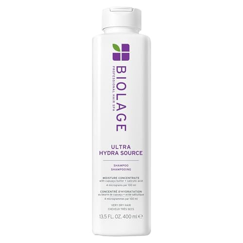 Biolage Ultra Hydra Source Shampoo - Deeply Moisturizes and Hydrates Very Dry Hair, Cleanses and Tames Frizz, For Thick, Coarse Hair, Infused with Cu