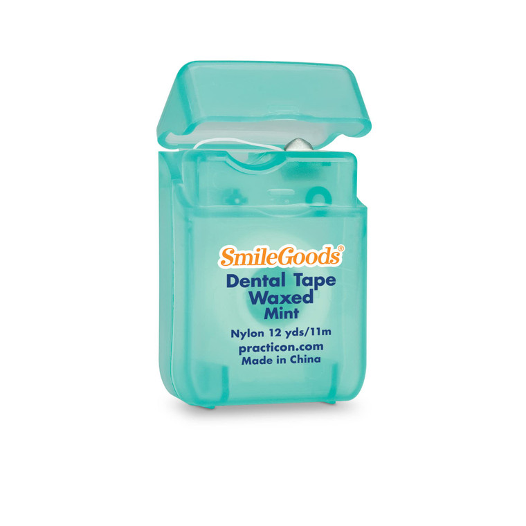 SmileGoods Mint Waxed 12 Yard Dental Tape, Shred Resistant Nylon Tape Floss, Mini Sample Size for Giveaways, Travel, Kids, Adults, Patients, Bulk Pac