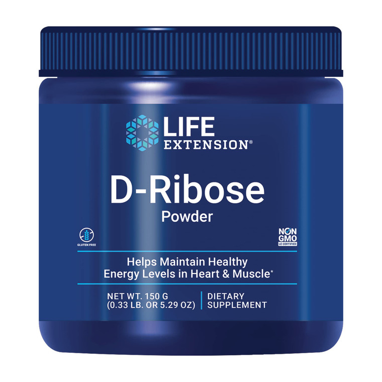 Life Extension D-Ribose Powder, Dissolve in Liquid to Encourage Cellular Energy Production and Support Heart and Muscle Health, Gluten-Free, Non-GMO,