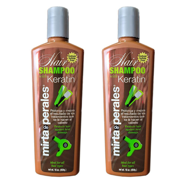 Mirta De Perales Hair Shampoo with Keratin 16 Oz. 2-PACK