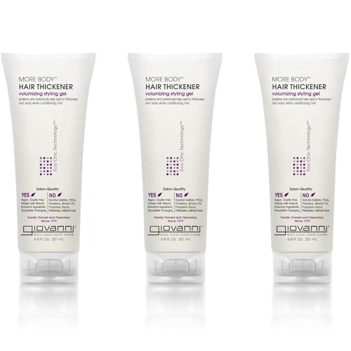 GIOVANNI More Body Hair Thickener - Volumizing Styling Gel, Hair Thickener, Plumps Hair, Seals Split Ends, Adds Shine, Paraben-Free, Color Safe, Natu