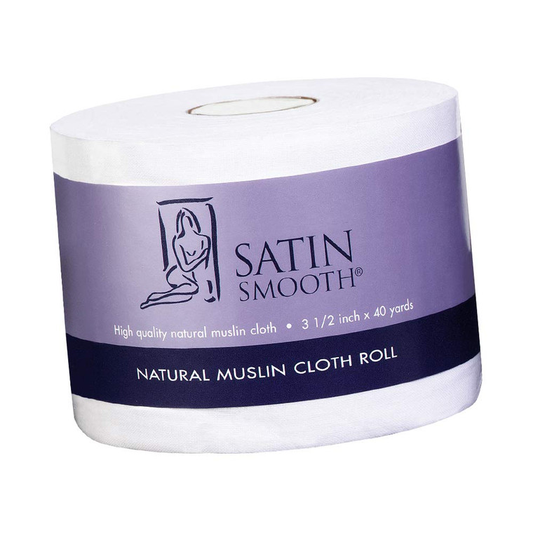 Satin Smooth Natural Muslin Waxing Strips  Muslin Roll, Cloth Wax Roll for Body & Face Hair Removal, 3.5 in X 40 Yards