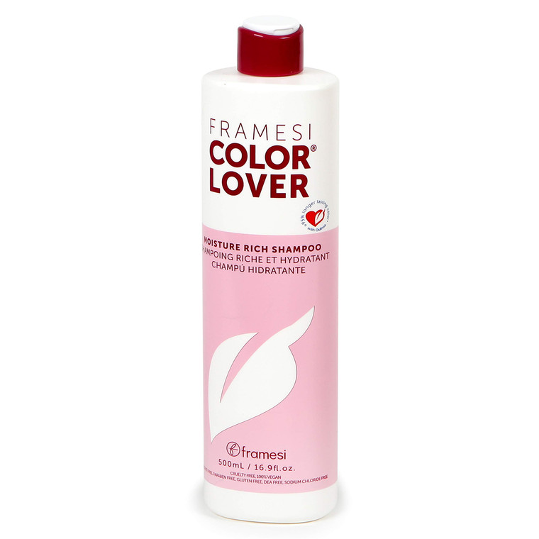 FRAMESI Color Lover Moisture Rich Sulfate Free Shampoo with Quinoa & Aloe Vera, Color Treated Hair, Fresh, 16.9 Fl Oz