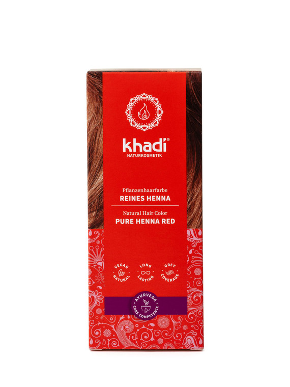 khadi REINES HENNA Pflanzenhaarfarbe - Hair Color from an exciting orange-red to an intense, bright flame red - 100% plant-based - 3.5 oz