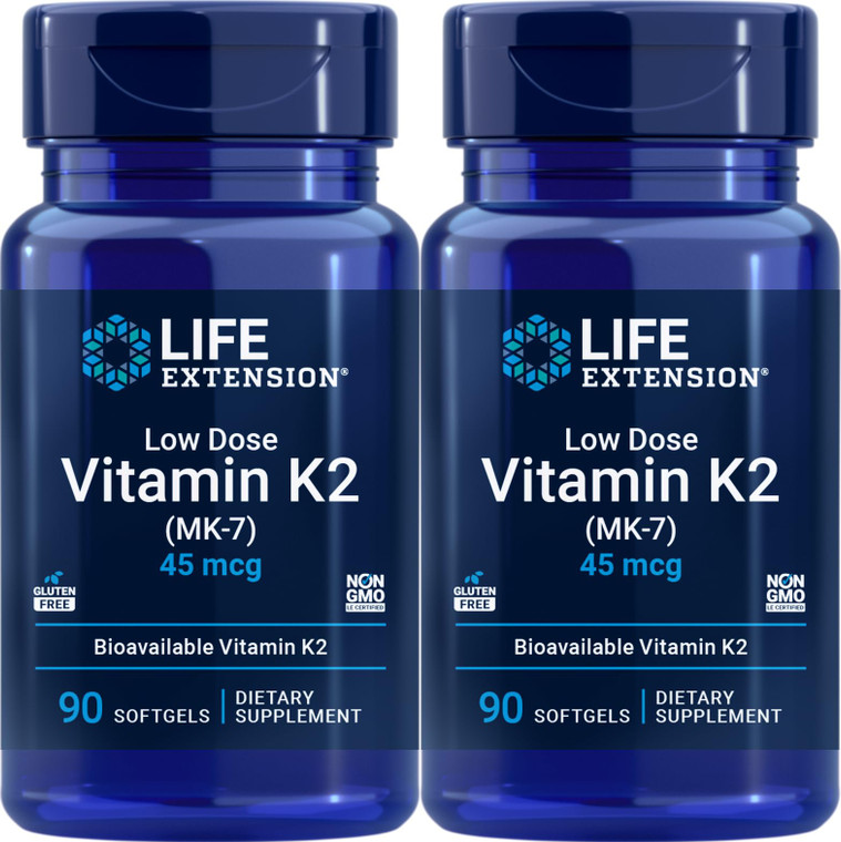 Life Extension Low Dose Vitamin K2, 90 Softgels (Pack of 2)