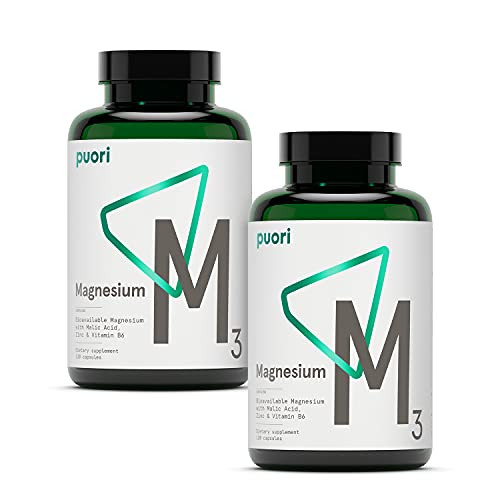 Puori Magnesium Complex Supplement - High Absorption Magnesium Taurinate & Gluconate, Zinc, Vitamin B6 & Malic Acid for Sleep Support, Immune & Bone