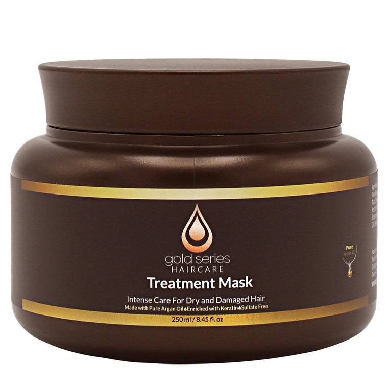 Gold Series Treatment Mask  Deep Hydrating Argan Oil Hair Mask for Dry, Damaged, Color Treated and Curly Hair Enriched with Keratin  Sulfate Free N