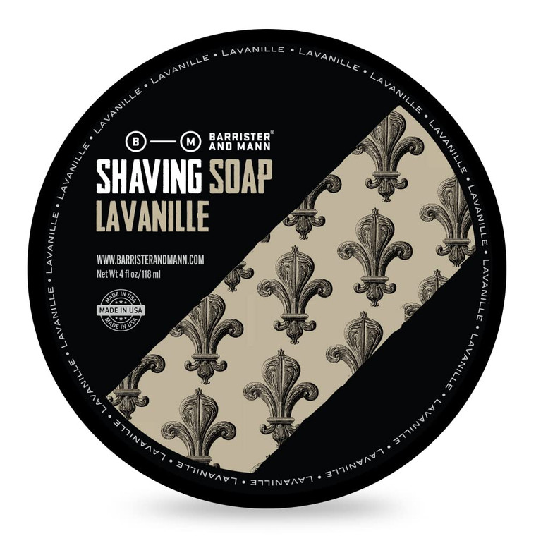 Barrister and Mann Shaving Soap | Luxury Dense, Rich & Creamy Lather Tallow Wet Shave Puck Notes of Lavender, Vanilla, Cedar, Leathery Musk | High Pe