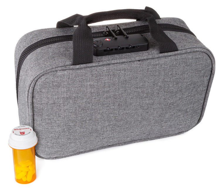MEDICINE RX SAFE Medication Travel Bag Grey - One Size