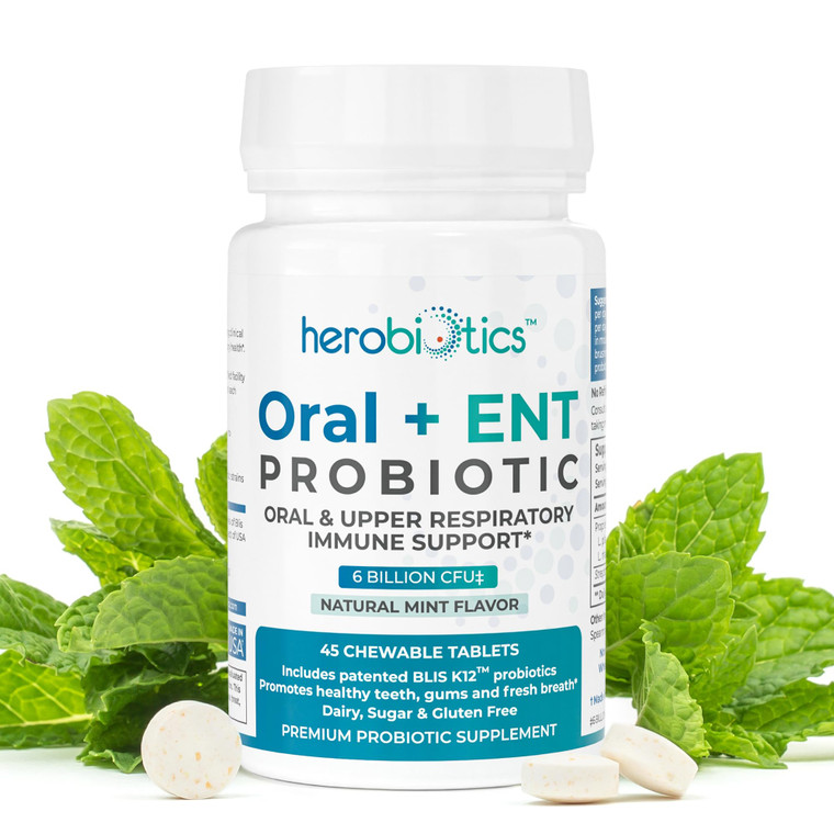 Oral Probiotics for Better Breath, Gingivitis, Strep Throat, Tonsil Stones, ENT - 6 Bn CFU Oral Probiotics with Lactobacillus Reuteri, L. Plantarum &