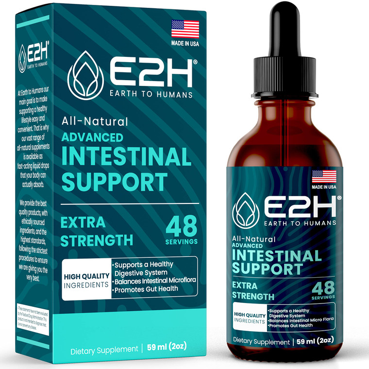 E2H Advanced Intestinal Support - Natural Intestinal Cleanse and Digestive Cleanse Supplement - Wormwood and Black Walnut Extract - Non-GMO, Vegan -