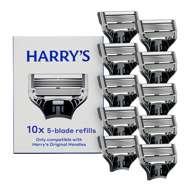 Harry's Original Razor Blades for Men - 10 Count - Premium Razor Blade Refill Cartridges - German Engineered