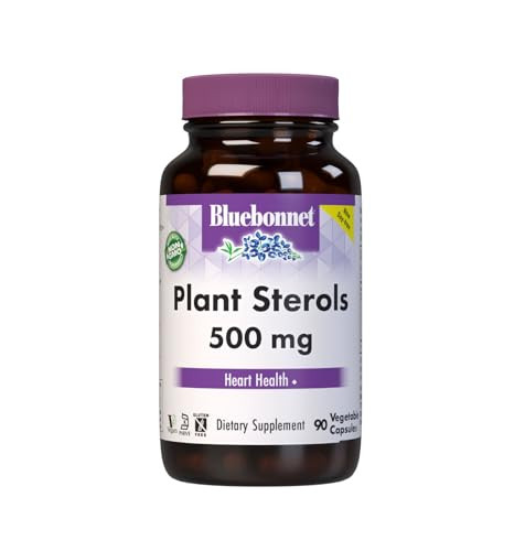 Bluebonnet Nutrition Plant Sterols 500mg Heart Health Supplement for Men & Women* - Non-GMO Beta-Sitosterol from Sunflower Oil - Vegan, Gluten-Free -