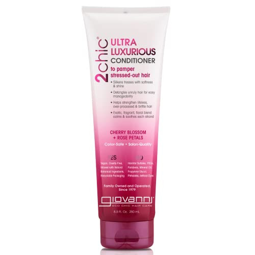 GIOVANNI 2chic Ultra-Luxurious Conditioner - Calms & Smooths Curly & Wavy Hair, Silkens Tresses, Strengthens Overprocessed Hair, Helps Detangle, Colo