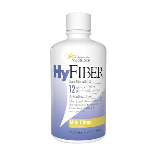 Medtrition HyFiber Daily Liquid Fiber for Regularity and Soft Stools, 12 Grams Soluble Fiber, 32 fl oz 1 Bottle