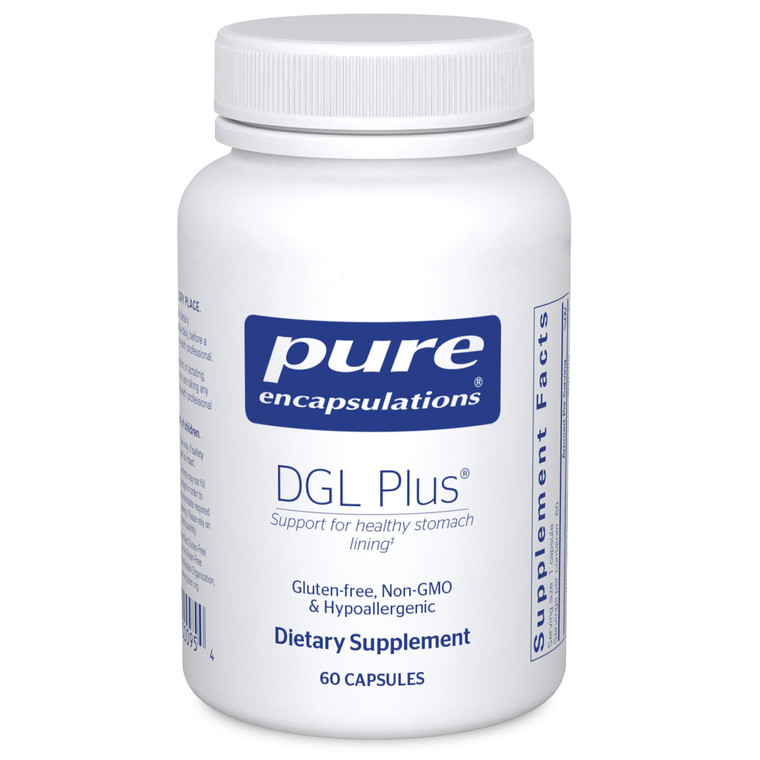 Pure Encapsulations DGL Plus - Gut Health Supplements for Men & Women - with Marshmallow Root, Aloe Vera Extract & Slippery Elm Bark - Non-GMO & Vega