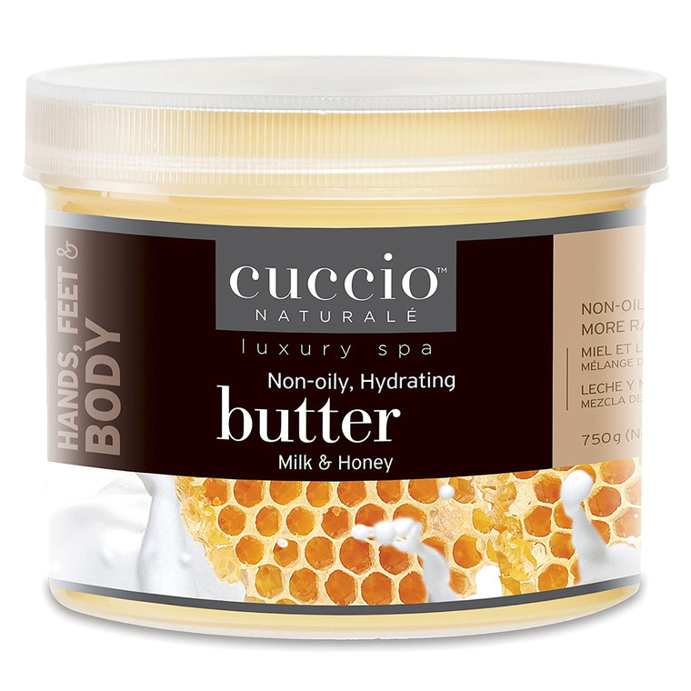 Cuccio Naturale Milk and Honey Butter Blend  Ultra Moisturizing Cream for Hands, Feet, and Body  26 Ounces