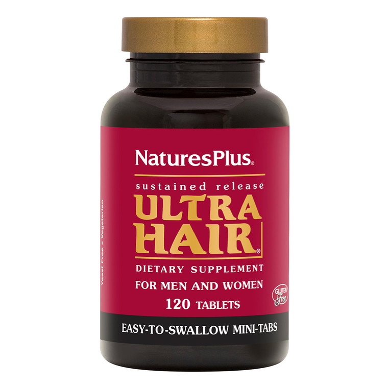 NaturesPlus Ultra Hair - 120 Sustained Release Mini Tablets - Supports Healthy Hair Growth - For Men & Women - Gluten Free - 30 Servings