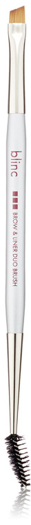 Blinc Brow & Liner Duo Brush, Vegan Double-Ended Angled Eye Brow Brush and Spoolie Brush, Cruelty-Free Bristles