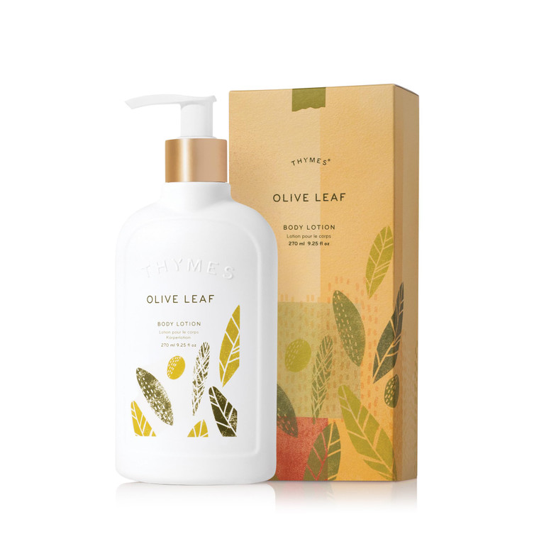 Thymes Olive Leaf Body Lotion - Shea Butter Lotion wIth Vitamin E & Olive Oil for Skin Care Routine - Body and Hand Lotion for Women & Men (9.25 fl o