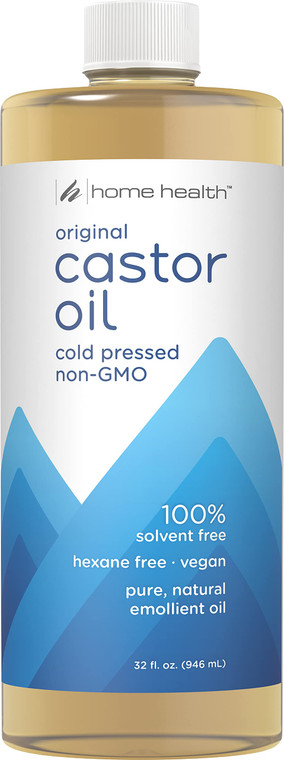 Home Health Original Castor Oil, Promotes Healthy Hair And Skin, Natural Skin Moisturizer - Pure, Cold Pressed, Non-GMO, Hexane-Free, Solvent-Free, P
