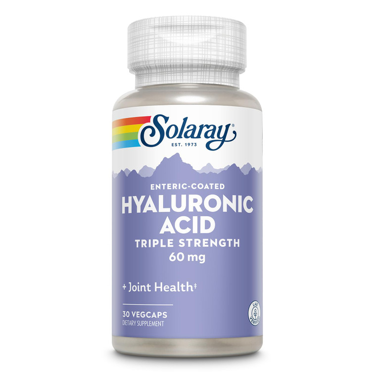 SOLARAY Hyaluronic Acid Triple Strength - Skin Elasticity and Firmness Support - Plus Vitamin C - Lab Verified, 60 Day Money-Back Guarantee, 30 Servi